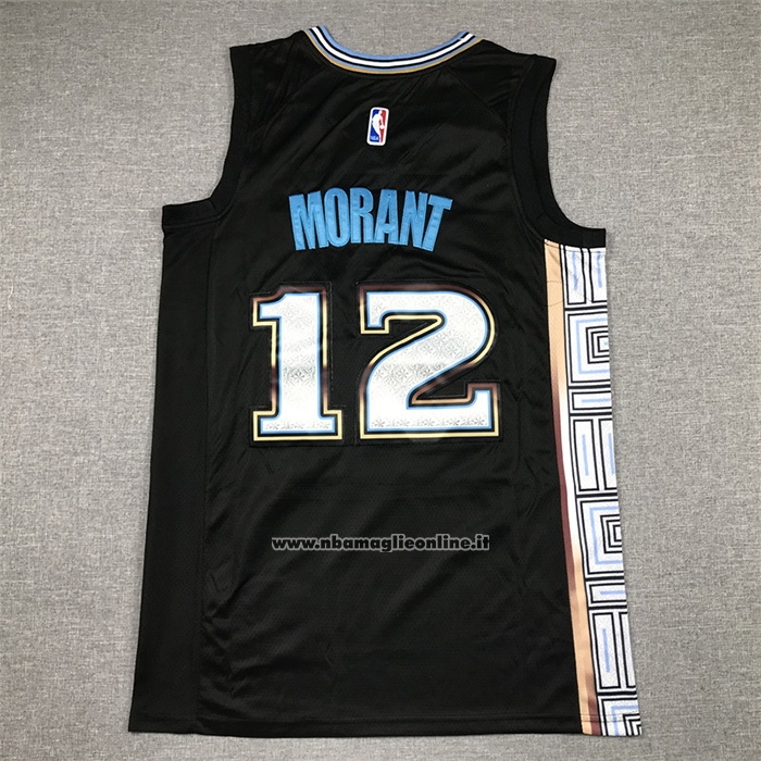 Maglia Memphis Grizzlies Ja Morant #12 Citta 2022-23 Nero